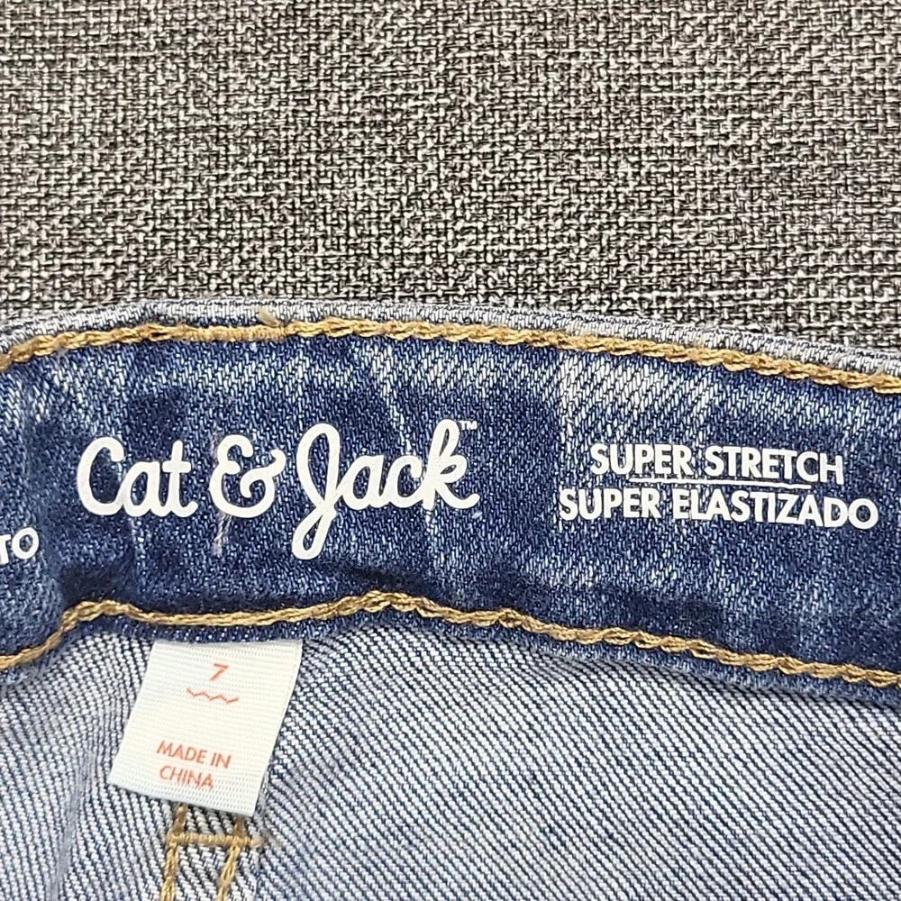 Girls' High Rise Skinny Super Stretch Skinny Jeans - Cat & Jack Blue Size 7